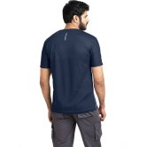 Men Solid Round Neck Polyester Blue T-Shirt