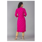 Frionkandy - Pink Rayon Womens Straight Kurti - M