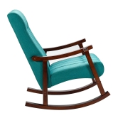 Risco Rocking Chair With Button Tufted Back (Teal)-Teal