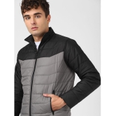 UrbanMark Men Regular Fit Men Black & Grey Quilted Jacket - None