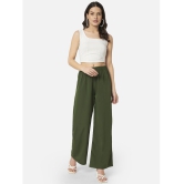 ALL WAYS YOU - Olive Crepe Straight Womens Palazzos ( Pack of 1 ) - None