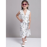 MINI & MING Girls Floral Printed Puff Sleeve A-Line Dress