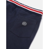 Boys Navy Blue Organic Cotton Solid Regular Fit Cargo Shorts