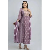 MAUKA - Purple Anarkali Rayon Womens Stitched Ethnic Gown ( Pack of 1 ) - None