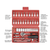 Antiqa-46Pcs Wrench Socket Screwdriver Set For Car/Motorcycle & Home Repairing Tool Kit