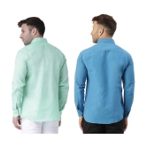 KLOSET By RIAG 100% Cotton Regular Fit Solids Full Sleeves Men's Casual Shirt - Blue ( Pack of 2 ) - None