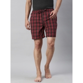 JOVEN MEN CHECKED PURE COTTON EASY SHORTS-L