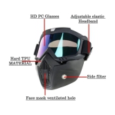 Bhavyta Biker Face Shield Goggle Mask Metal Polish Block Windproof Dirt Helmet for Cycling Bike Racing Ride 200 g