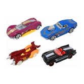 Hot Wheels 4-Car Pack Die-Cast Metal 4 Cars Set - Design May Vary, Multi color - Multi-Color