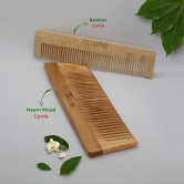 Allure Neem Wood Regular and Pocket Hair Combs (CB-01+CR-01)-2Pcs