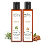 Cold Pressed Extra Virgin Olive Oil and Sweet Almond Oil for Hair, Skin and Body