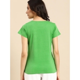 Women Green Printed Boyfriend T-shirt(Cotton)-XL