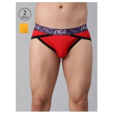 IC4 - Multicolor Cotton Blend Men's Briefs ( Pack of 2 ) - S