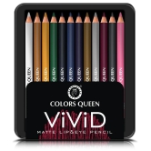 Colors Queen Vivid Matte Packof12 Lip Liner Pencil Multi 12