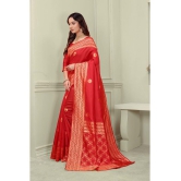 ofline selection - Red Cotton Blend Saree With Blouse Piece ( Pack of 1 ) - Red