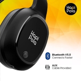 Hapipola Rogue Boom Headset Bluetooth Deep Bass & in-Built Mic On Ear Headphone (Black)