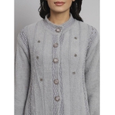 eWools.in Woollen Round Neck Women's Buttoned Cardigans - Grey ( ) - None