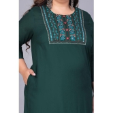 Preksha Rayon Embroidered Straight Women's Kurti - Green ( Pack of 1 ) - None