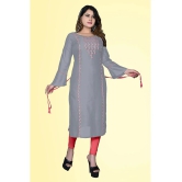 HAYA - Grey Rayon Womens Straight Kurti ( Pack of 1 ) - None