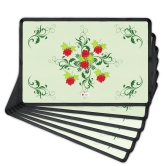 Indigifts Table Mat 12X18 Inches Set of 6 - Green Placemats Dining Table Washable, Dinner Mats for Table, Printed Rectangular 6 Seater Table Mats