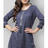 Divena - Blue Cotton Womens Straight Kurti ( Pack of 1 ) - 6XL