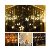 MIRADH 12 Stars 138 LED, 8 Modes Curtain String Lights - Yellow