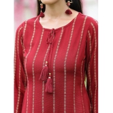 Juniper Acrylic Embroidered Straight Womens Kurti - Maroon ( Pack of 1 ) - None