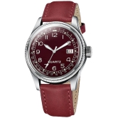 Newman Red Leather Analog Mens Watch