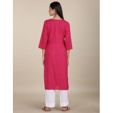 Karigari - Pink Cotton Women's Straight Kurti ( Pack of 1 ) - None