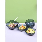 Grey Glass Pudding Set of 5 - Square Sophistication