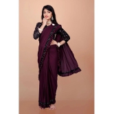 Apnisha - Purple Lycra Girls Saree ( Pack of 1 ) - None