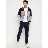 Wild West Navy Blue Fleece Regular Fit Striped Mens Sports Tracksuit ( Pack of 1 ) - None