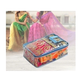 Transparent Saree Cover / Cloth Storage & Organizer,Grey (3U) - Grey