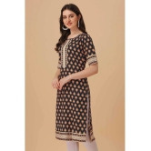 Glomee - Black Crepe Womens Straight Kurti ( Pack of 1 ) - None