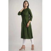 MAUKA - Green Rayon Womens Front Slit Kurti ( Pack of 1 ) - None