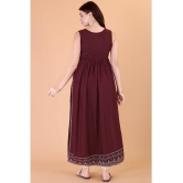 Glomee - Mauve Rayon Women's Straight Kurti ( Pack of 1 ) - None