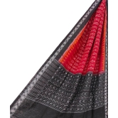 Red Black Sambalpuri Handwoven Single Ikat Cotton Dupatta