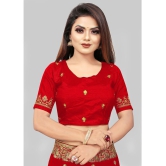 Om Shantam Sarees - Red Georgette Saree With Blouse Piece ( Pack of 1 ) - Red