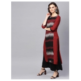 KSUT Red Viscose Straight Kurti - L