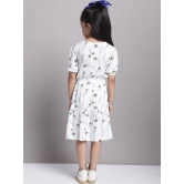 MINI & MING Girls Floral Printed Puff Sleeve A-Line Dress