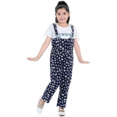 Naughty Ninos Girls Navy Star Printed Dungarees and Top Set - None