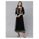 Divena - Black Rayon Womens Straight Kurti - M