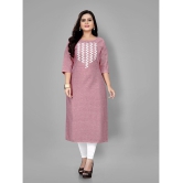 RIAANA - Pink Cotton Womens Straight Kurti ( Pack of 1 ) - None