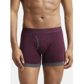 Jockey 1017 Men Super Combed Cotton Rib Solid Boxer Brief-Wine Tasting & Charcoal Melange(Pack of 2) - None