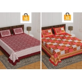 Bedsheet  Adda -100% Pure Cotton Jaipuri Printed Double Bedsheet-