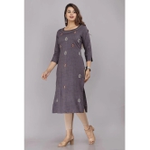 HIGHLIGHT FASHION EXPORT - Grey Rayon Flex Womens Straight Kurti ( Pack of 1 ) - None