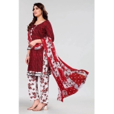 Kashvi Unstitched Crepe Printed Dress Material - Red ( Pack of 1 ) - Red