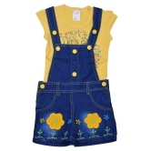 Zadmus Baby Girls Top and Dungaree Set Denim, Yellow - 0-6 Months