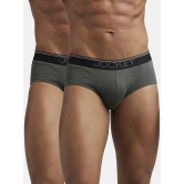 Jockey 8037 Men Super Combed Cotton Solid Brief with Ultrasoft Waistband - Deep Olive (Pack of 2) - None