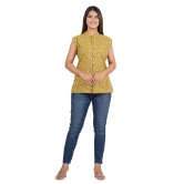 Tribes India Bagru Hand Block Printed Jacket - Yellow